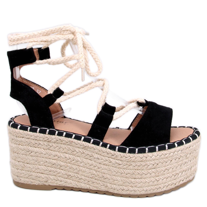 BM Klínové espadrilky Marge Black černá BM Klínové espadrilky Marge Black černá