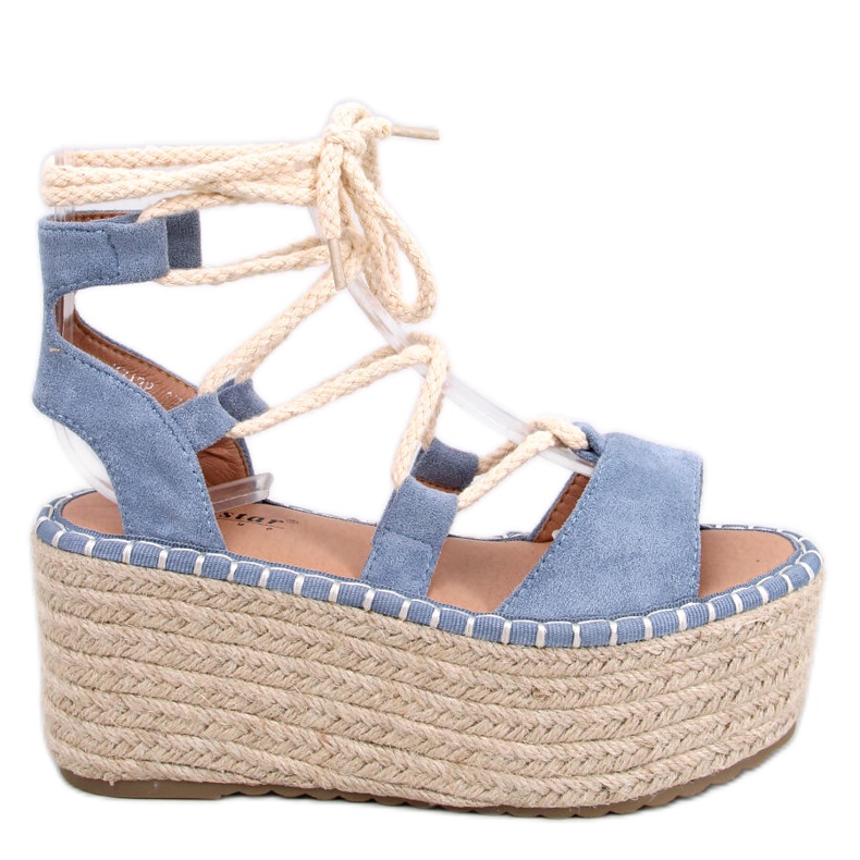 BM Klínové espadrilky Marge L.BLUE modrý