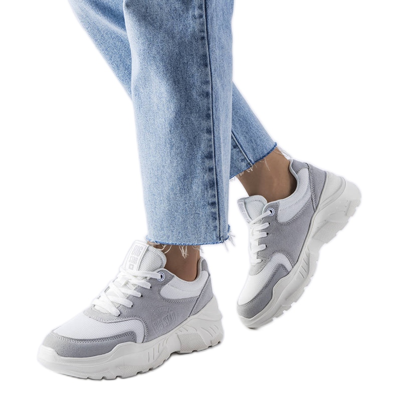 Bílo-šedé tenisky od Big Star JJ274A112 bílý