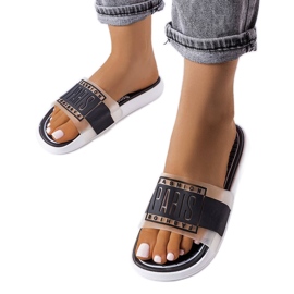 Černé gumové pantofle z Paříže černý