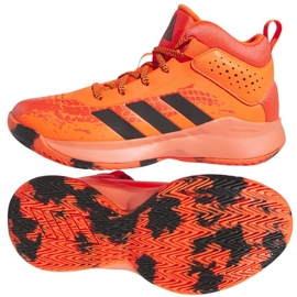 Basketbalové boty adidas Cross Em Up 5 K Wide Jr HQ8494 pomerančový pomeranče a červené