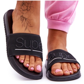 Lehké dámské pantofle s černým veselým nápisem