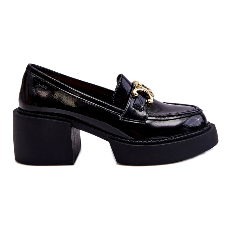 S.Barski Módní lodičky s masivními podpatky černá Imani