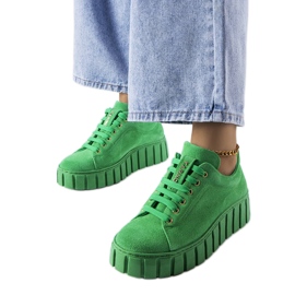 Zelené semišové boty Karino zelený