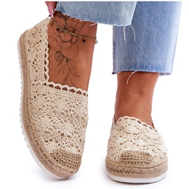 Krajka Slip On Espadrilky Béžová Blanco béžový