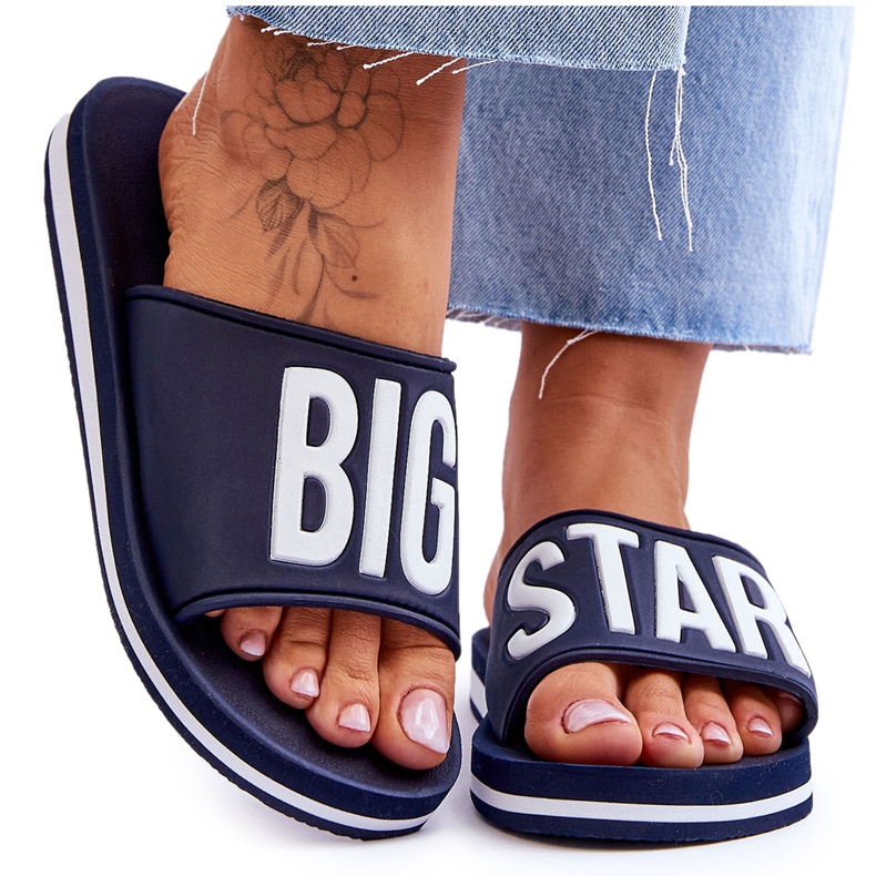 Dámské pantofle Big Star Classic JJ274A323 Navy Blue modrý