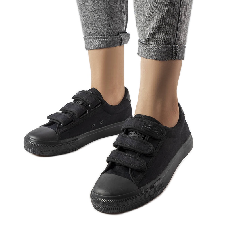 Černé tenisky na suchý zip Big Star LL274A204 černá Černé tenisky na suchý zip Big Star LL274A204 černá