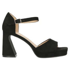 Dámské semišové sandály na Filippo DS4489/23 Black Leather Insert černý