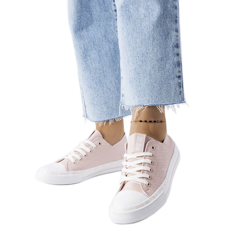 Béžové prolamované tenisky Big Star LL274015 béžový