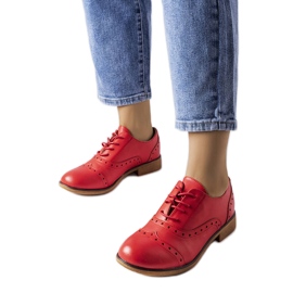 Béžové brogues LS5379 Taupe červený
