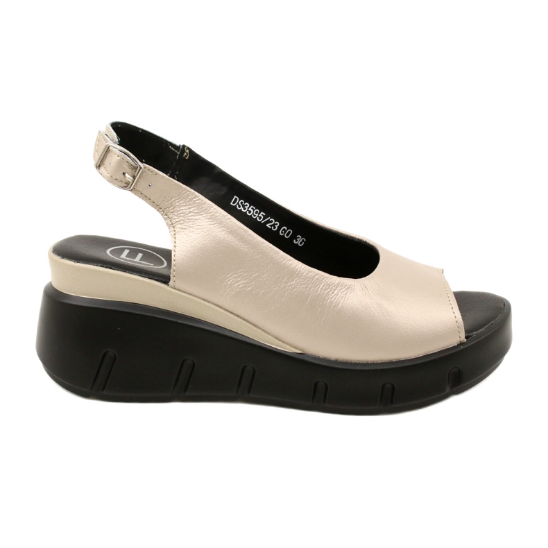 Sandály na klínku Gold Filippo DS3595/23 GO zlatý