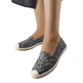 Šedé prolamované espadrilky z Lamarre šedá