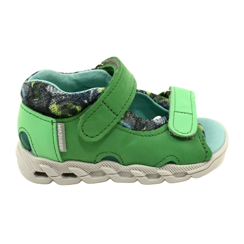 Dětské kožené sandály pro suchý zip Mazurek 1363 Green zelená