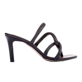 Marco Shoes Tubelare páskové podpatky černý