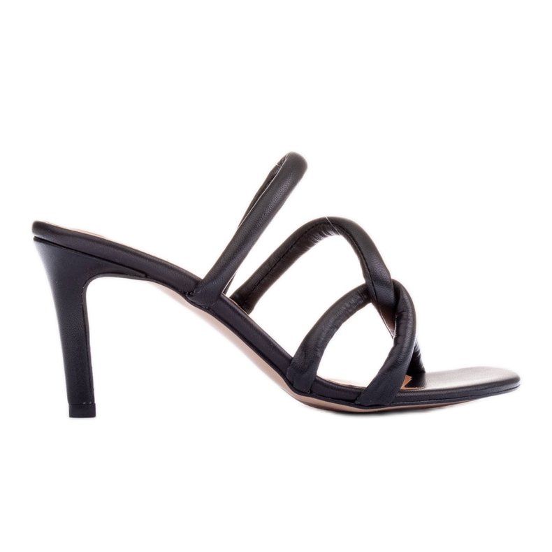 Marco Shoes Tubelare páskové podpatky černá