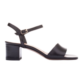Marco Shoes Sandály na midi podpatku černá