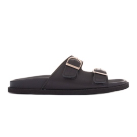 Marco Shoes Pantofle s přezkami černý