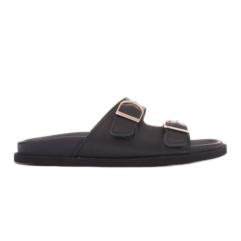 Marco Shoes Pantofle s přezkami černá Marco Shoes Pantofle s přezkami černá