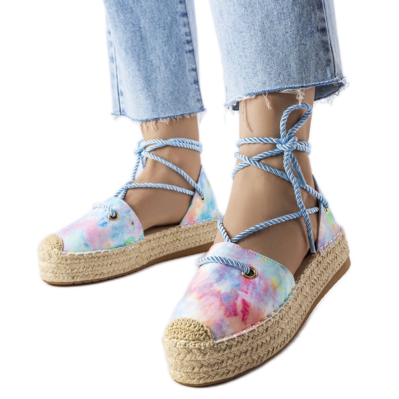 Modré espadrilky na platformě od Duffeta modrý