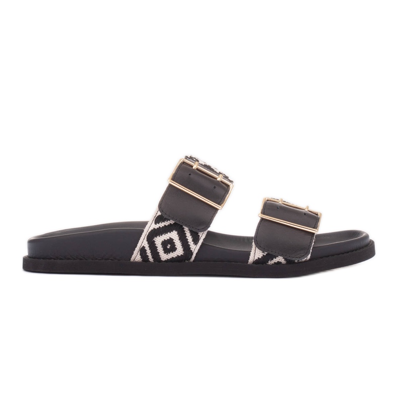 Marco Shoes Pantofle s přezkami černá