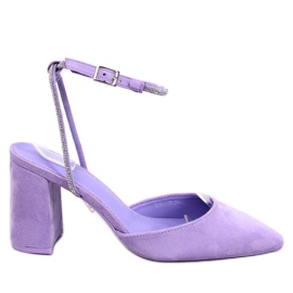 Lodičky na otevřeném podpatku od Esten Purple fialový Lodičky na otevřeném podpatku od Esten Purple fialový
