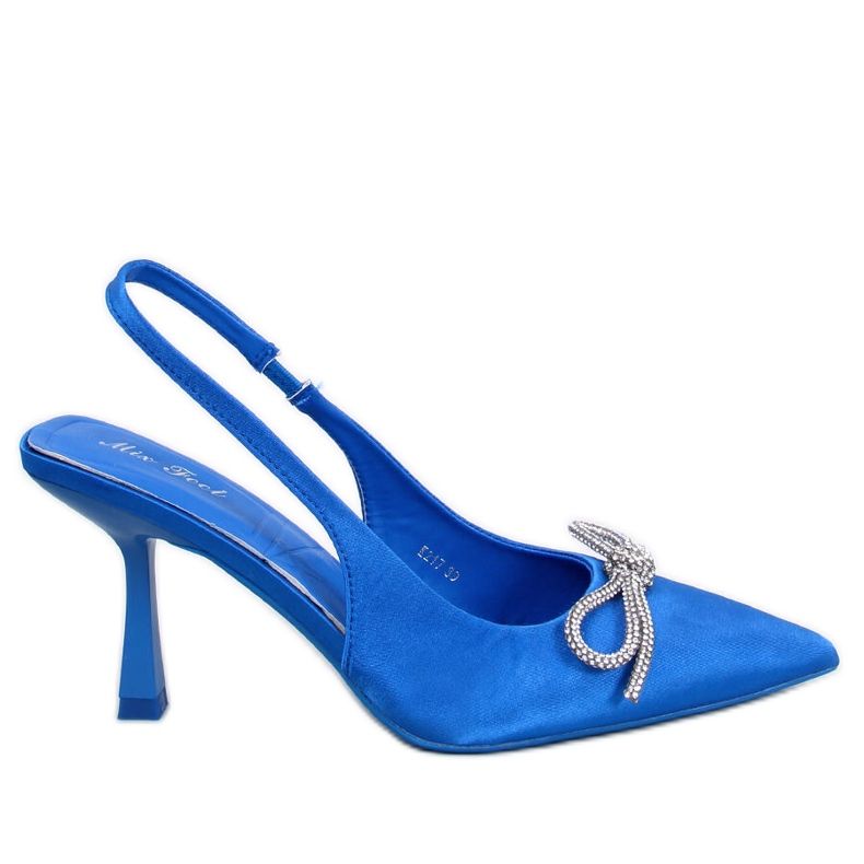 Hannah Blue lodičky na otevřeném podpatku modrý