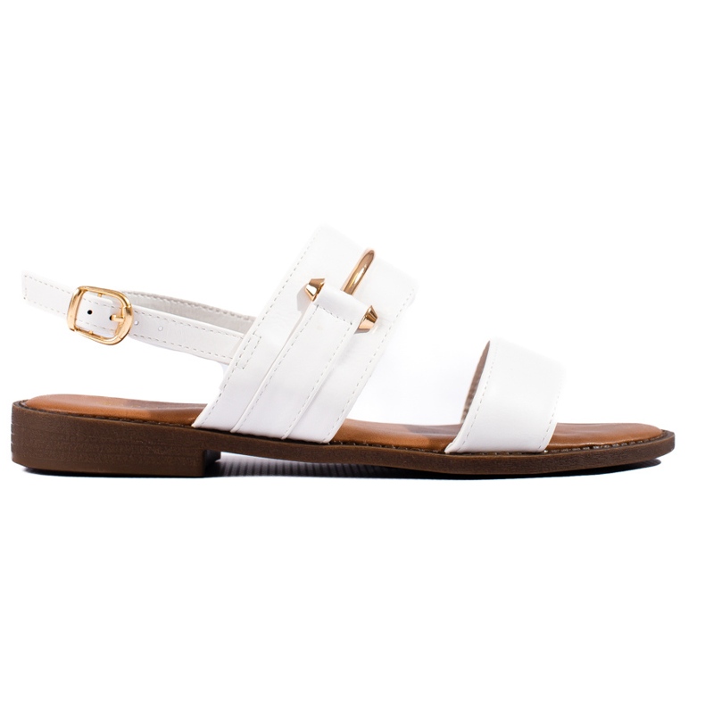 W. Potocki Bílé dámské sandály se zlatým zdobením od Potocki bílý