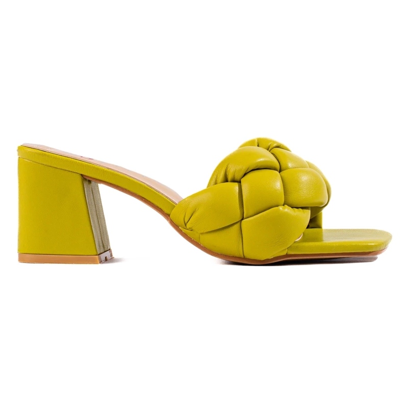 Dámské sandály na podpatku Shelovet zelené barvy zelená