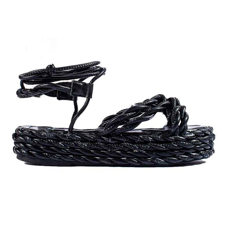 Černé tkané sandály na platformě Shelovet černá