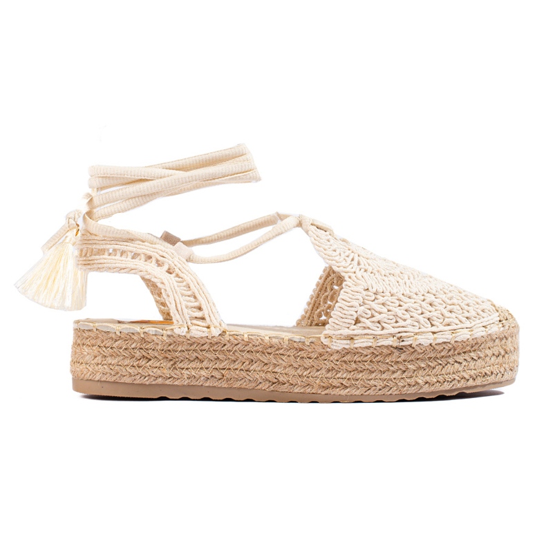 Béžové espadrilky na platformě od Shelovet boho béžový