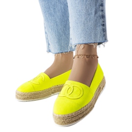 Neonové espadrilky na platformě od Southfield žluť