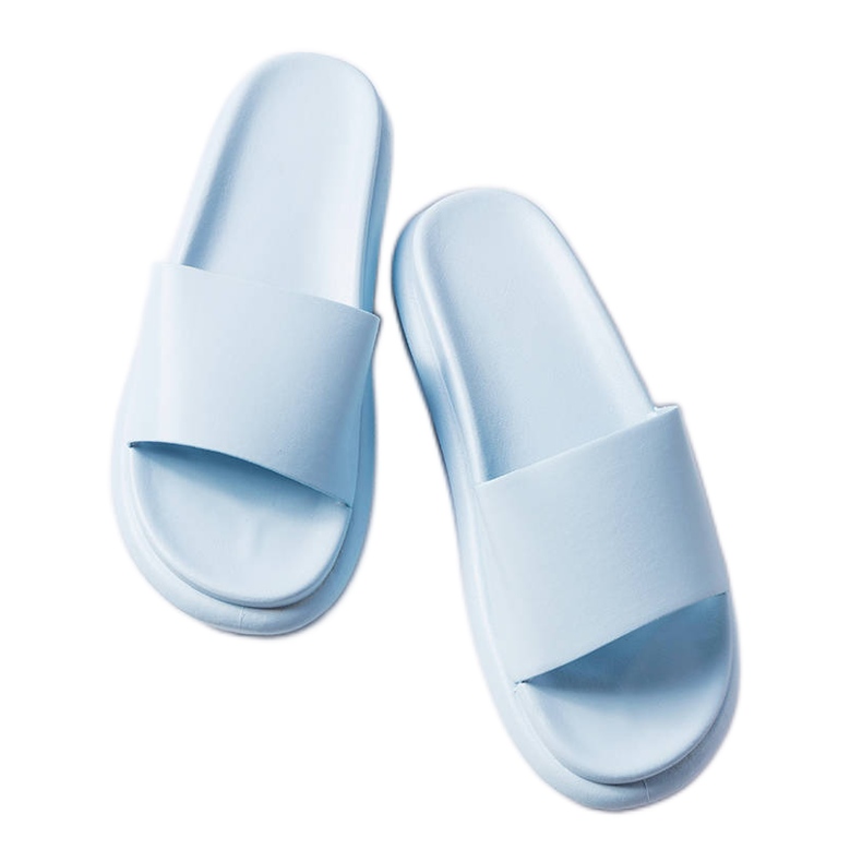 BM Paquette modré pantofle na platformě modrý