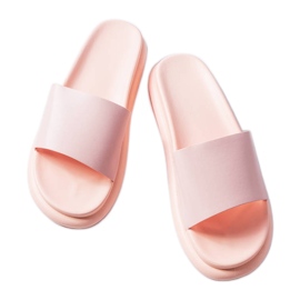 Růžové pantofle na platformě Paquette růžový