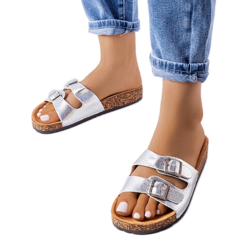 Stříbrné korkové podrážky Cincinna stříbrný