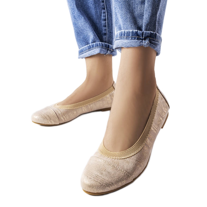 Béžové metalické balerínky od Crummit béžový