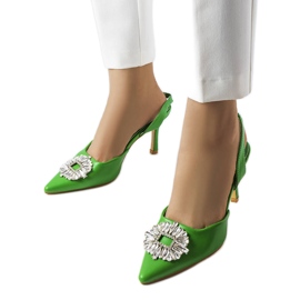 Zelené kamínkové lodičky Moïse zelený