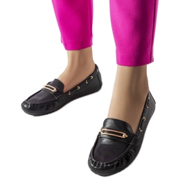 Černé mokasíny zdobené aplikací Seattle černý