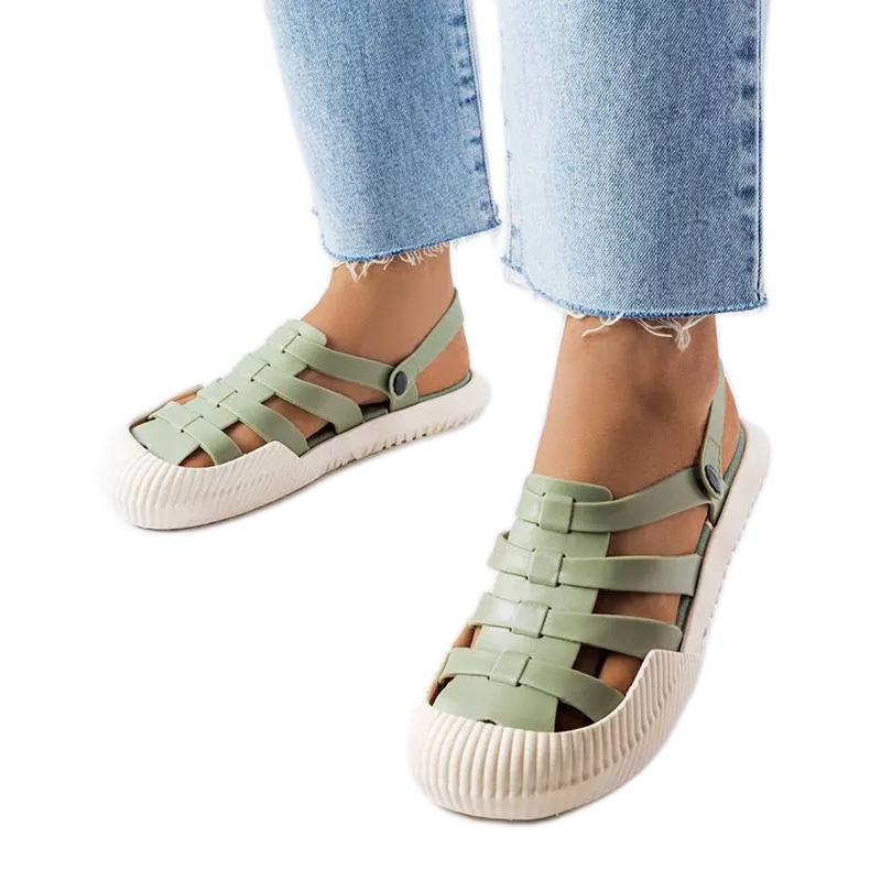 BM Kantonské zelené gumové sandály zelená