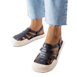 Kantonské černé gumové sandály černá