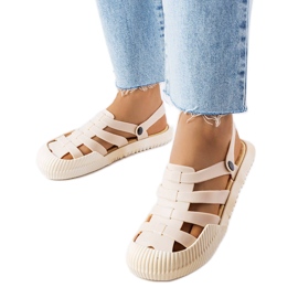 Kantonské béžové gumové sandály béžový