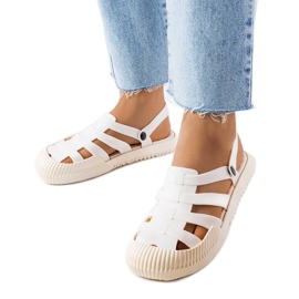 Kantonské bílé gumové sandály bílý Kantonské bílé gumové sandály bílý