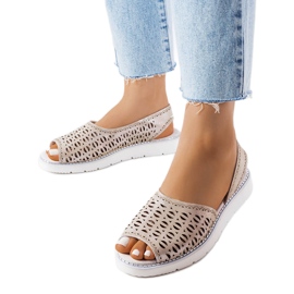 Deštivé stříbrné prolamované sandály stříbrný Deštivé stříbrné prolamované sandály stříbrný