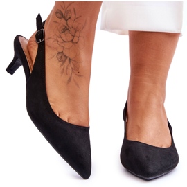 Nízké lodičky Peep Toe Black Lia černá Nízké lodičky Peep Toe Black Lia černá