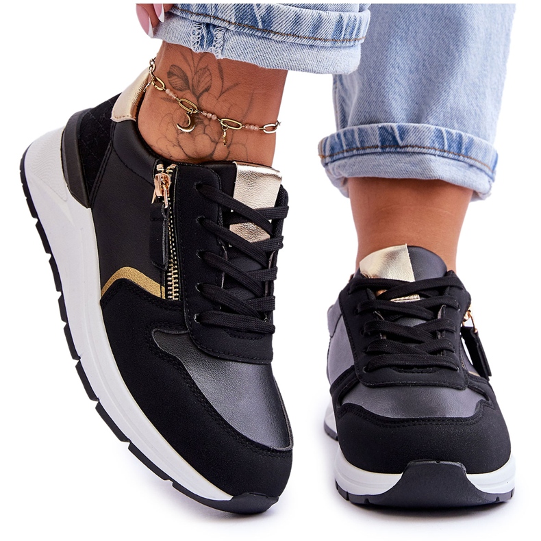 PG1 Dámská sportovní obuv se zipem černá Larisa