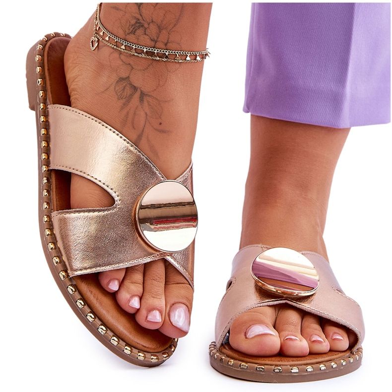 Vinceza Dámské zlaté ploché podpatky Kenley zlatý