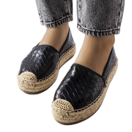 Černé espadrilky zdobené ražbou Geoffrey černý