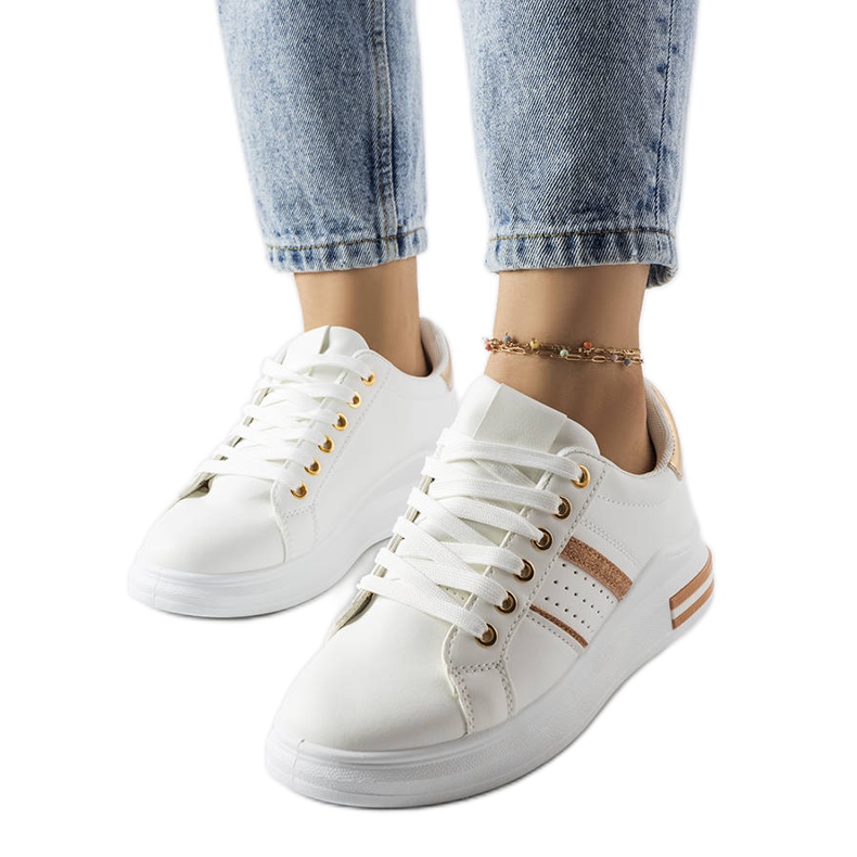 Bílé tenisky na platformě Lanoie bílý