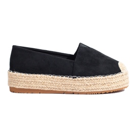Dámské semišové espadrilky na platformě Shelovet černé černý