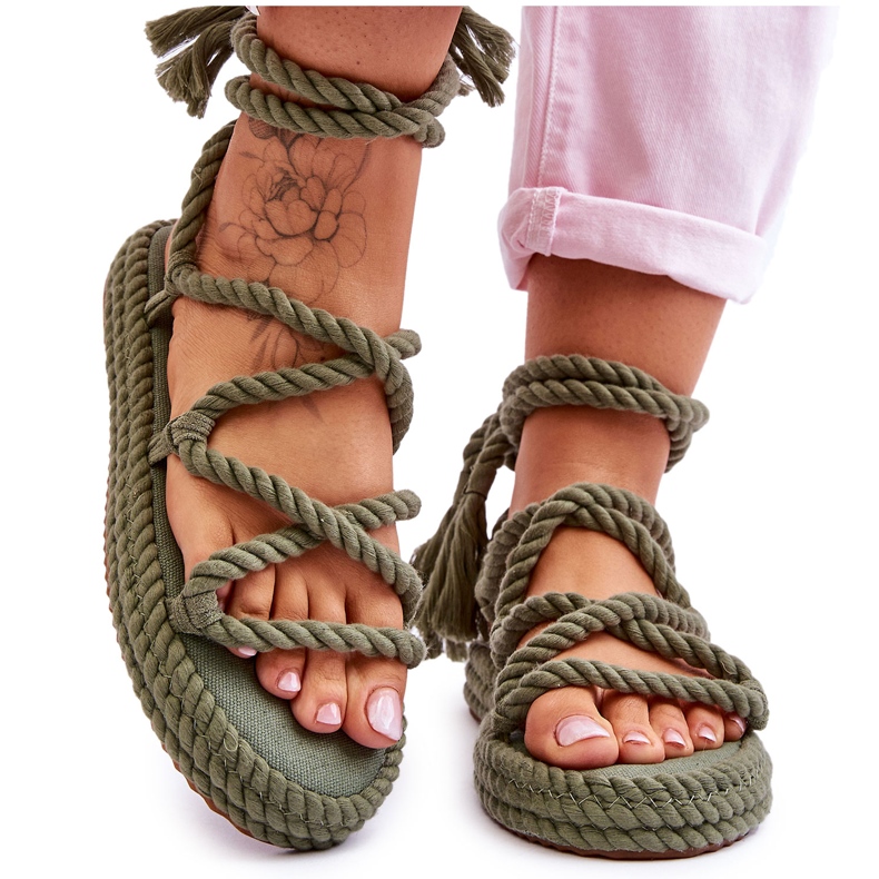 Vázané Sandály Na Robustní Platformě Zelená Nemůže Dočkat Vázané Sandály Na Robustní Platformě Zelená Nemůže Dočkat