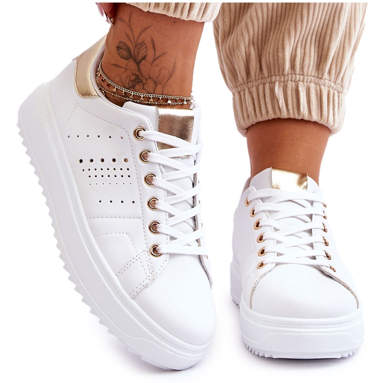 Dámská sportovní obuv bílá a zlatá Buďte první! bílý Dámská sportovní obuv bílá a zlatá Buďte první! bílý